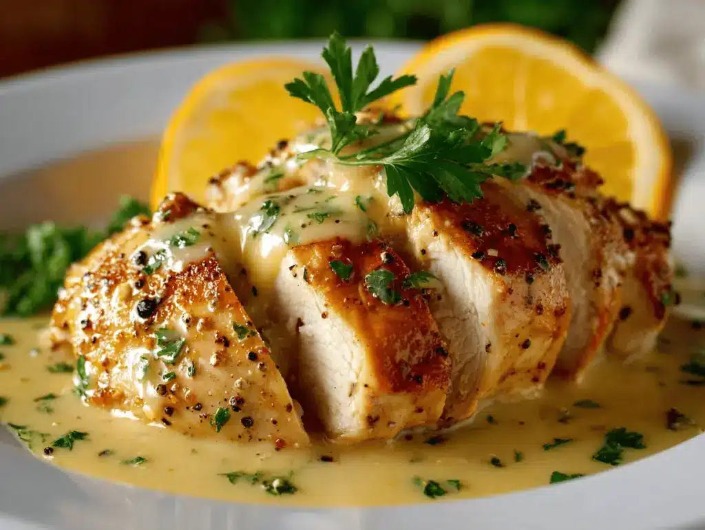 air fryer garlic butter chicken breast - featured image