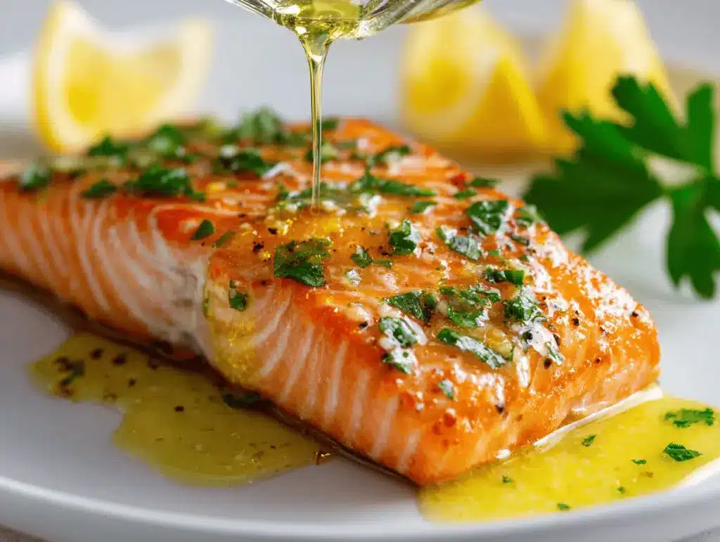 air fryer garlic butter salmon - featured image