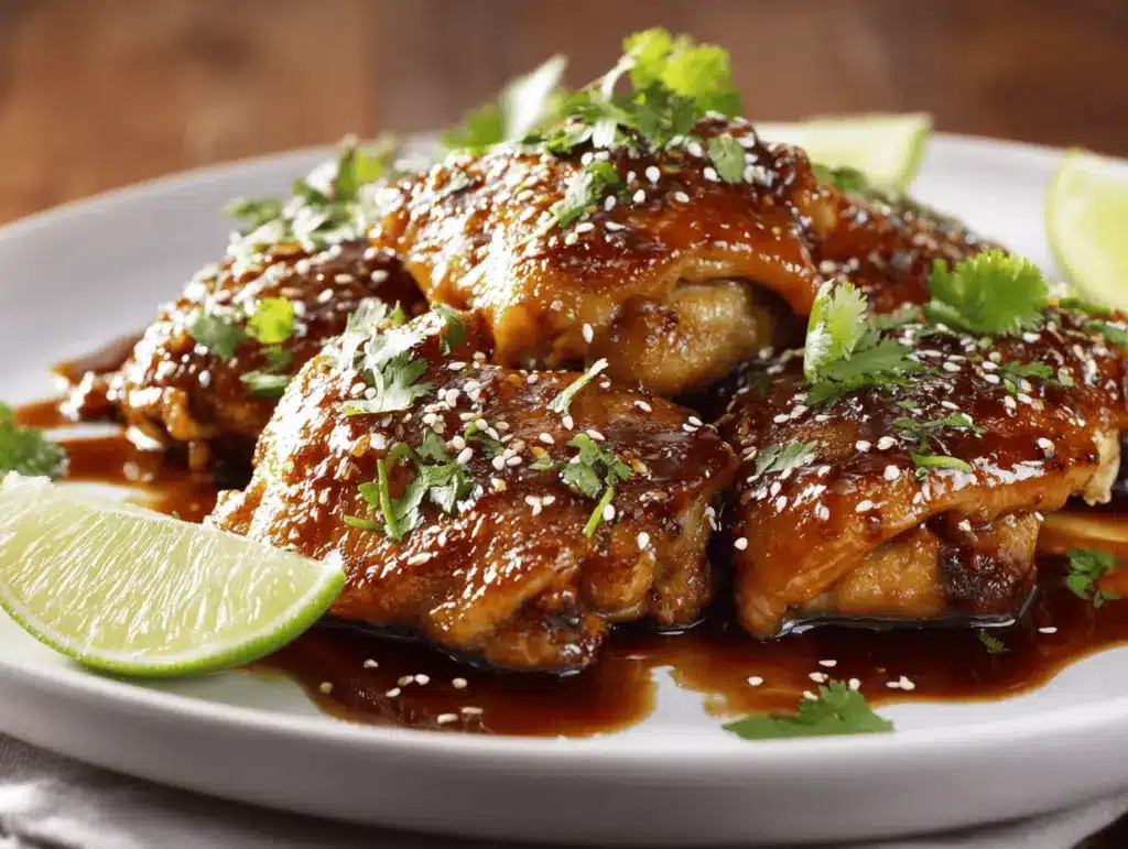brown sugar soy glazed chicken thighs - featured image