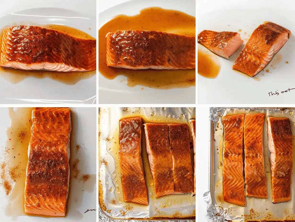 Cajun brown sugar salmon preparation steps