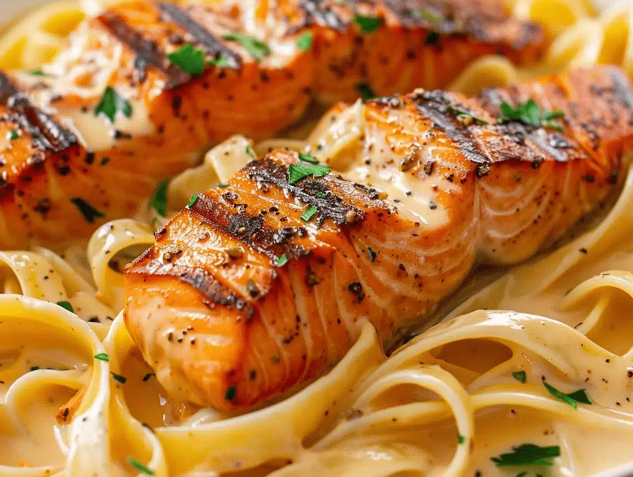 Cajun salmon pasta preparation steps