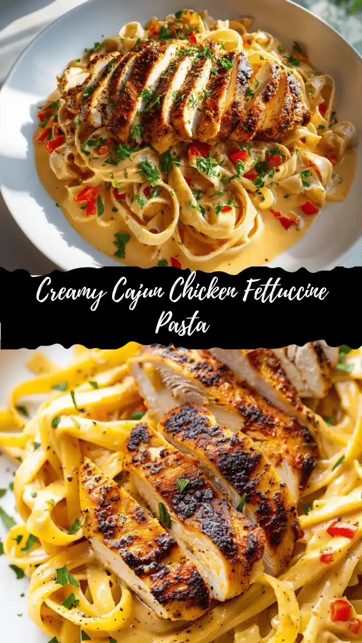 creamy Cajun chicken fettuccine pasta recipe