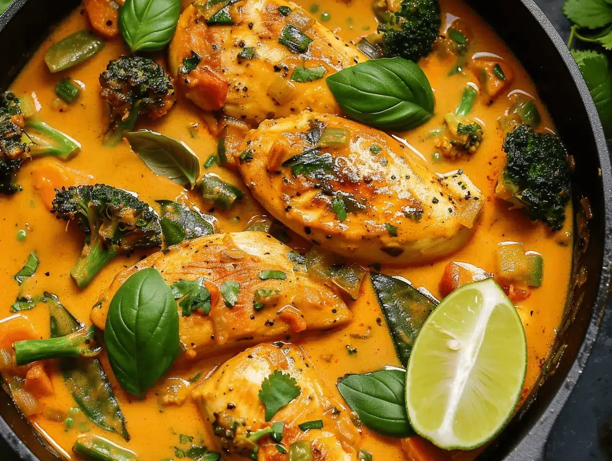 creamy coconut chicken curry skillet preparation steps