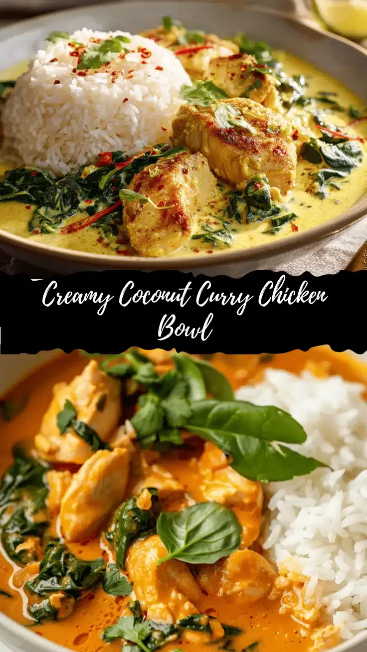 creamy coconut curry chicken bowl recipe