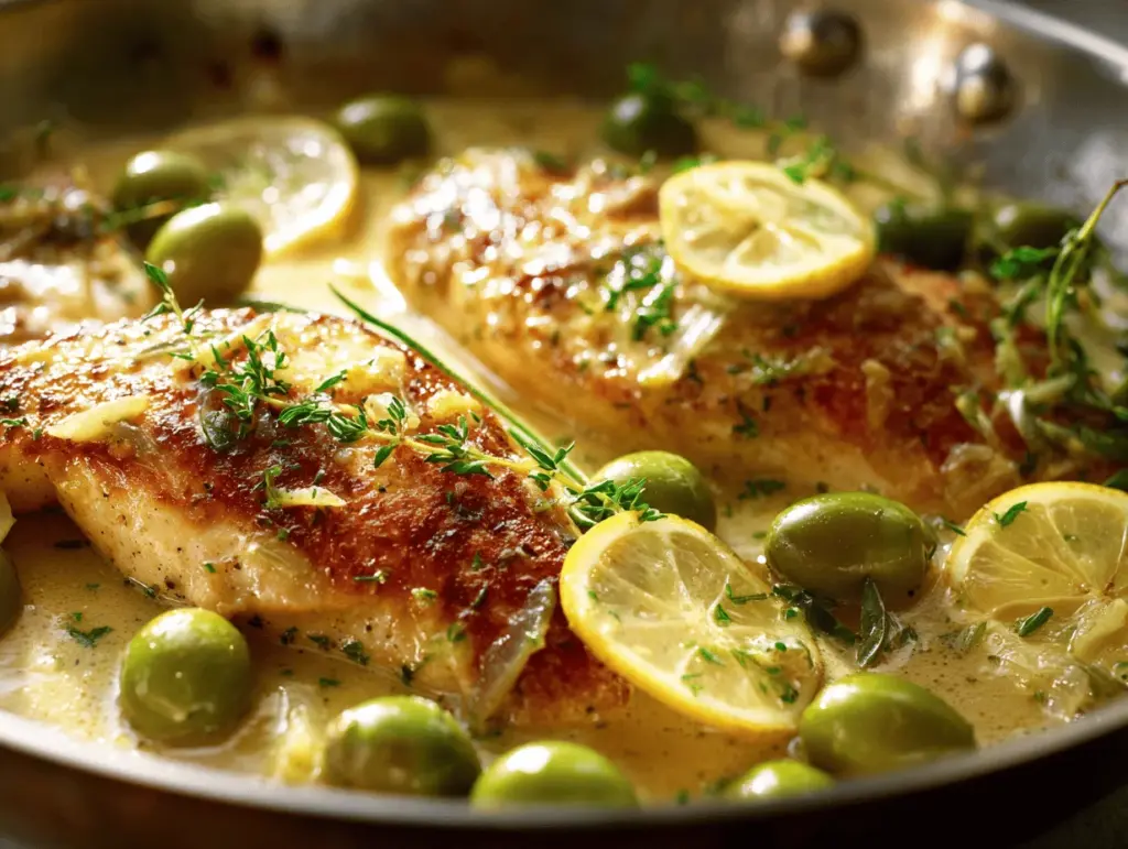creamy lemon herb chicken skillet - featured image