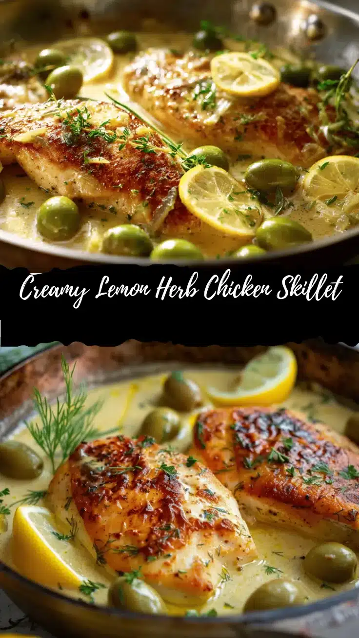 creamy lemon herb chicken skillet recipe
