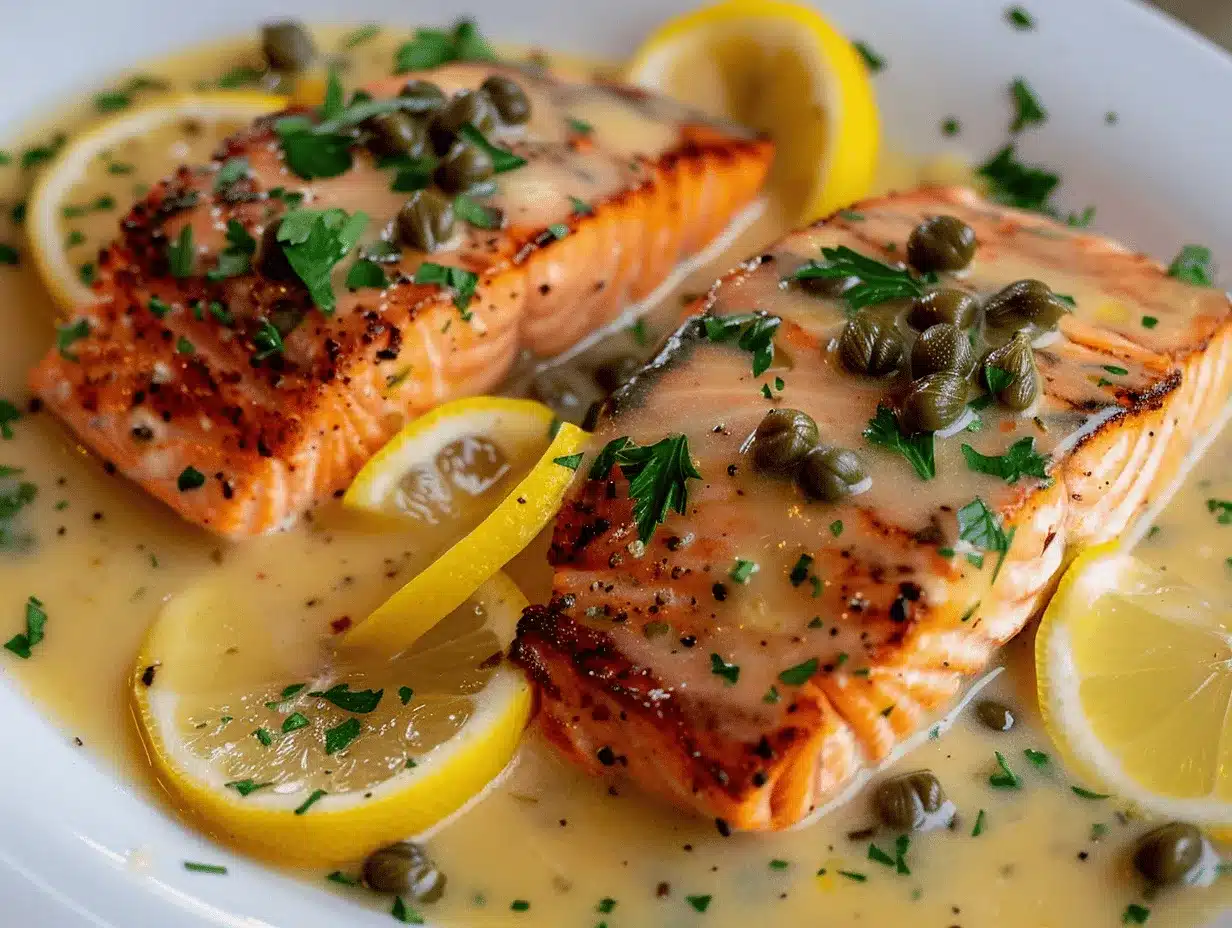 creamy salmon piccata preparation steps