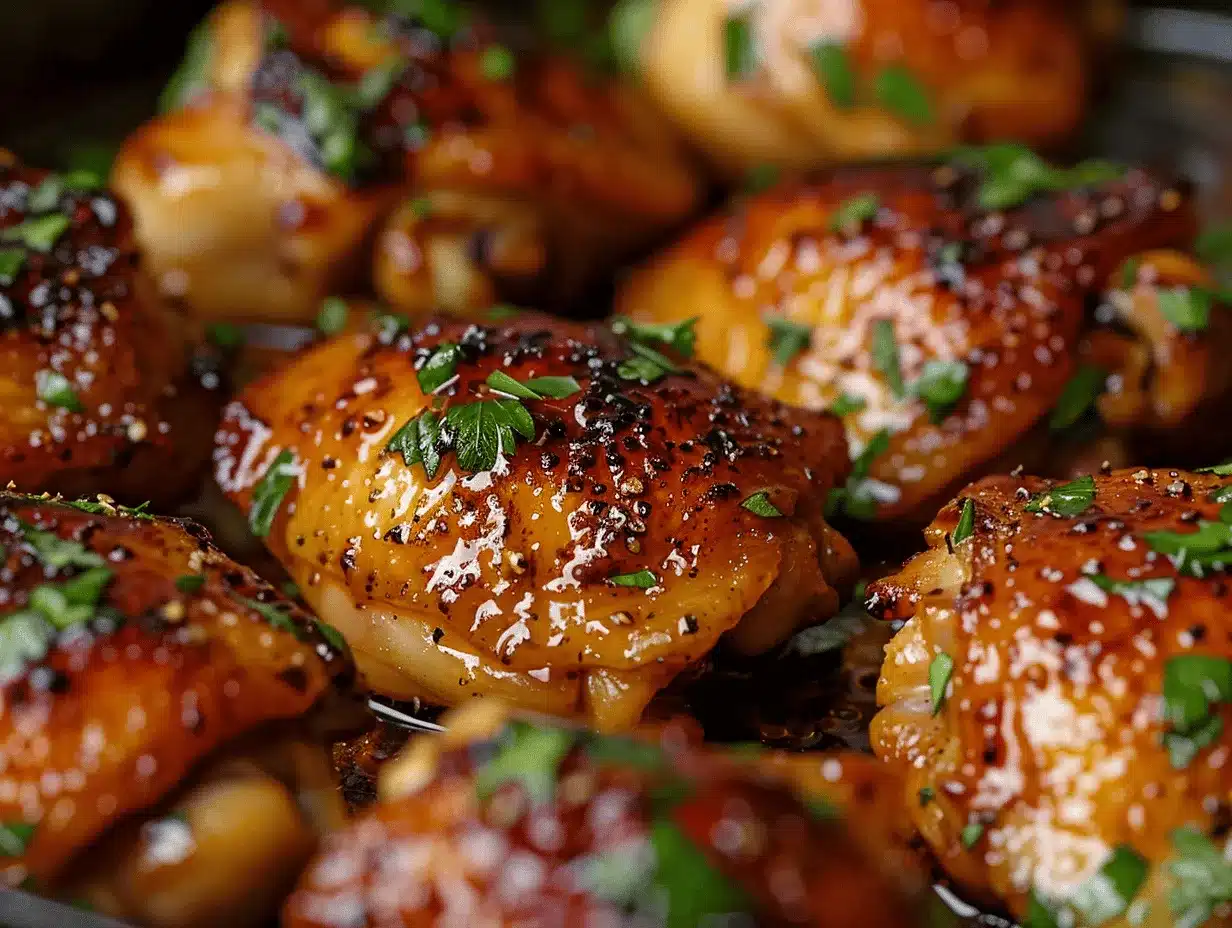crispy honey garlic chicken thighs preparation steps