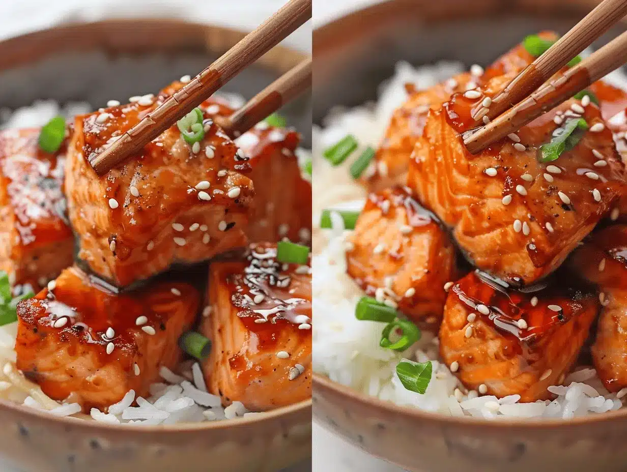 crispy honey garlic salmon bites preparation steps