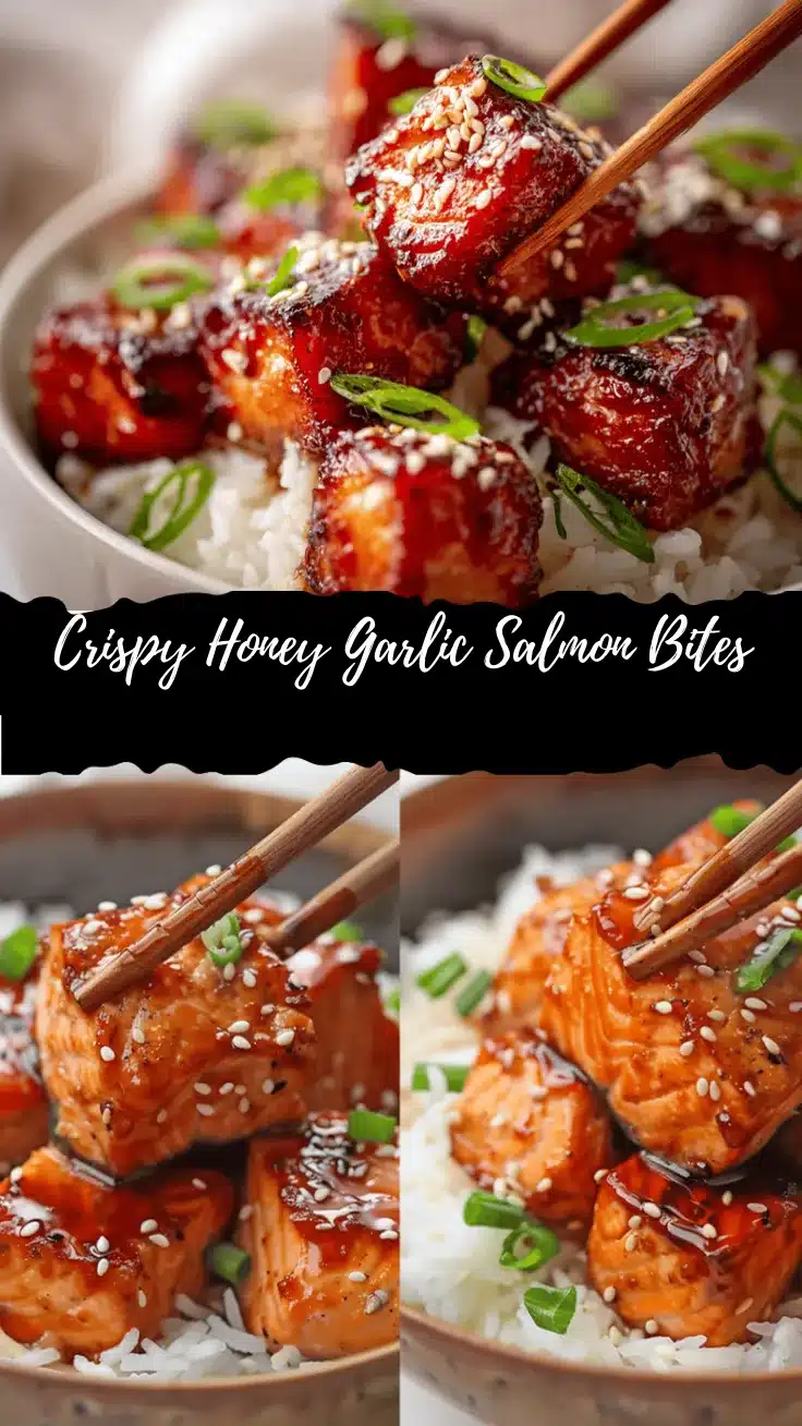 crispy honey garlic salmon bites recipe