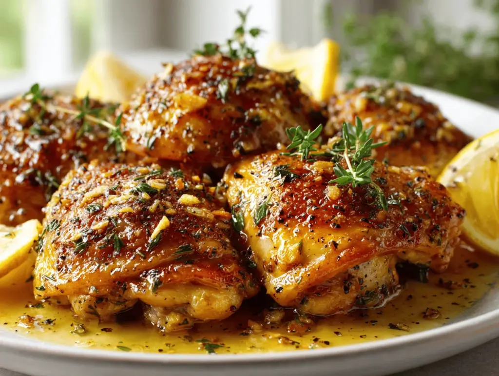 garlic butter chicken thighs - featured image