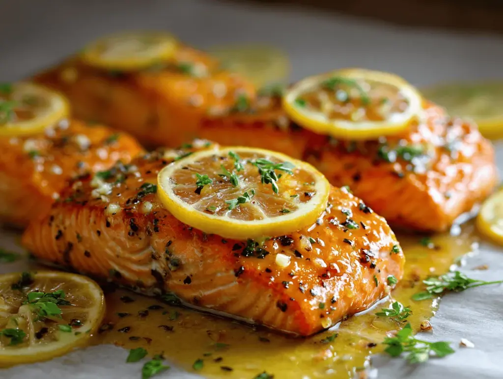 garlic butter lemon salmon - featured image