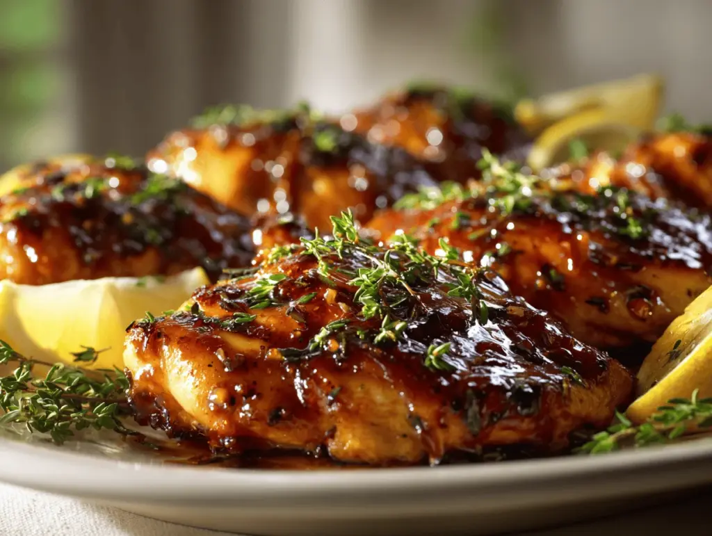 Honey Garlic Maple Dijon Glazed Chicken - featured image
