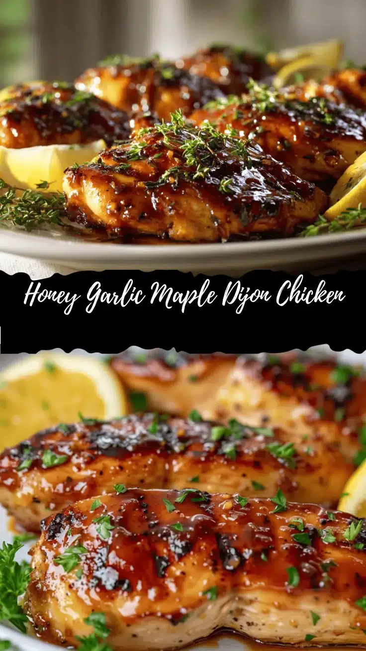 Honey Garlic Maple Dijon Glazed Chicken recipe