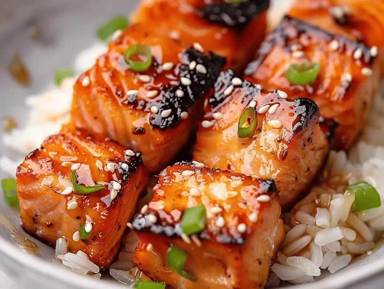 honey garlic salmon bites preparation steps