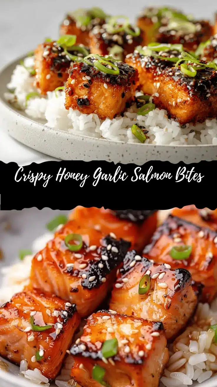 honey garlic salmon bites recipe