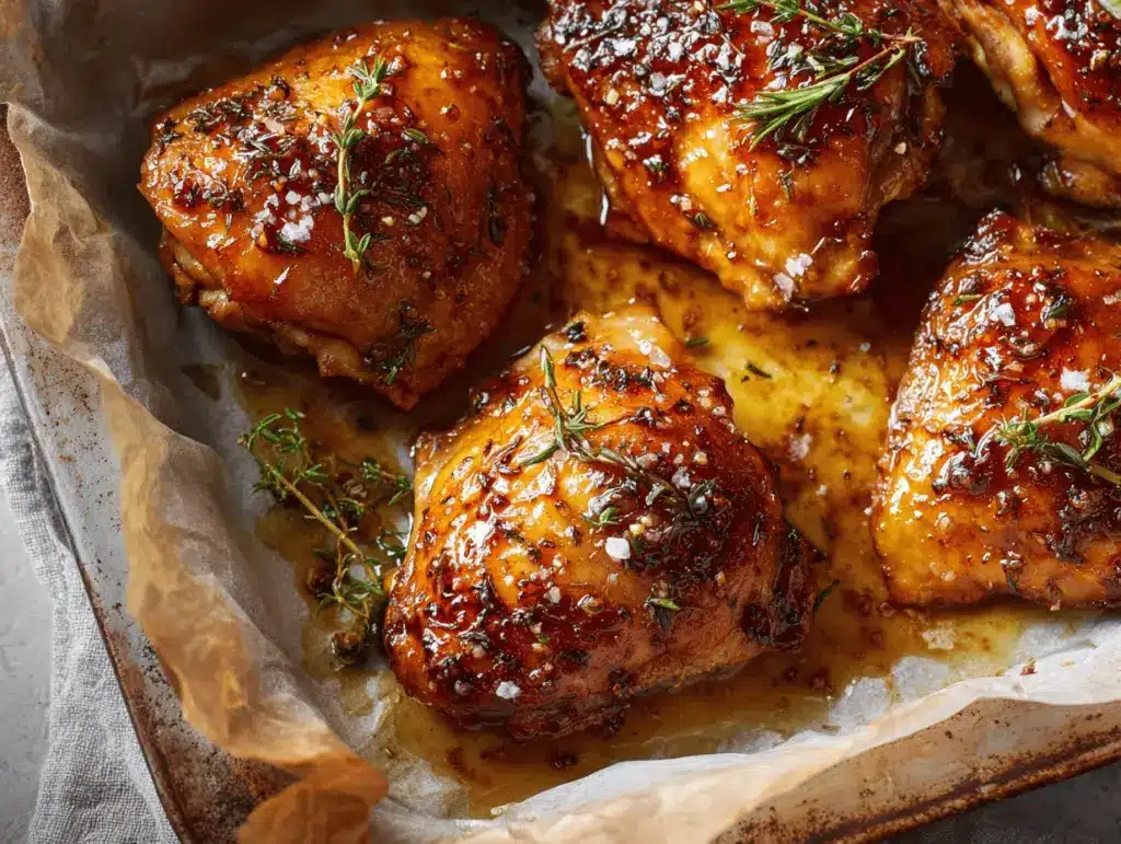 honey glazed chicken thighs - featured image