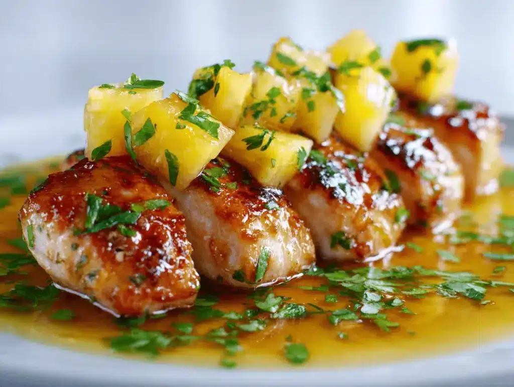 honey pineapple glazed chicken - featured image