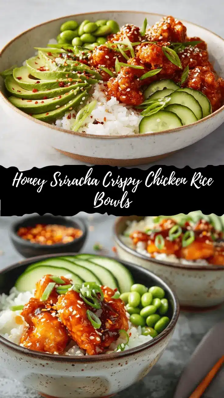 honey Sriracha crispy chicken rice bowls recipe