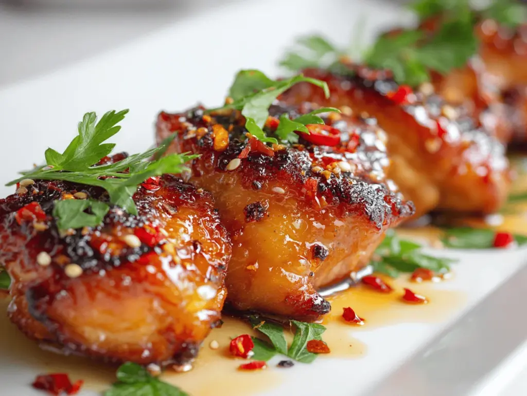 hot honey glazed chicken thighs - featured image