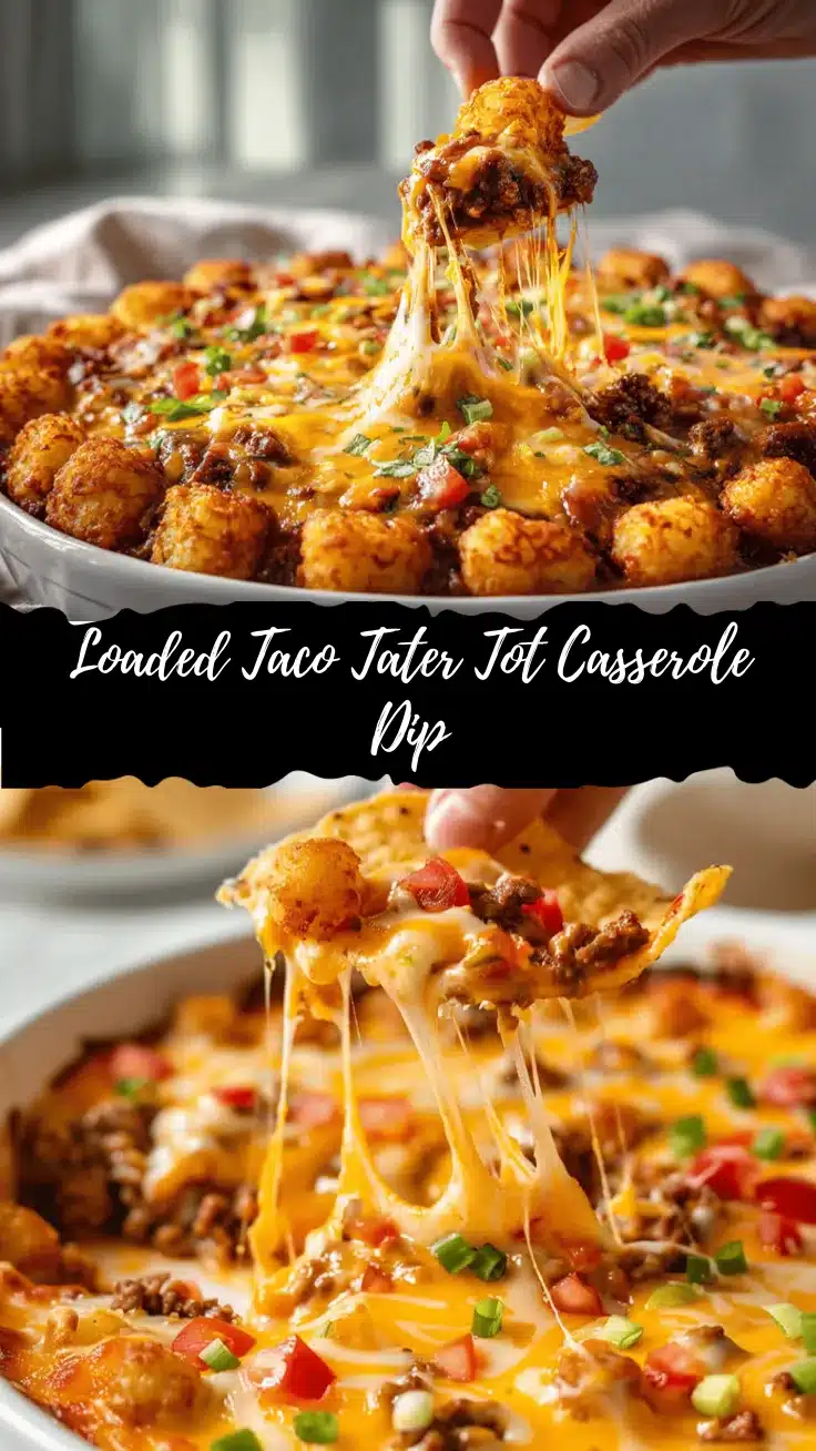 loaded taco tater tot casserole dip recipe