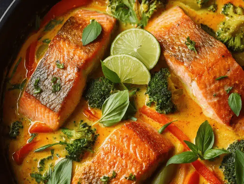 salmon coconut curry - featured image