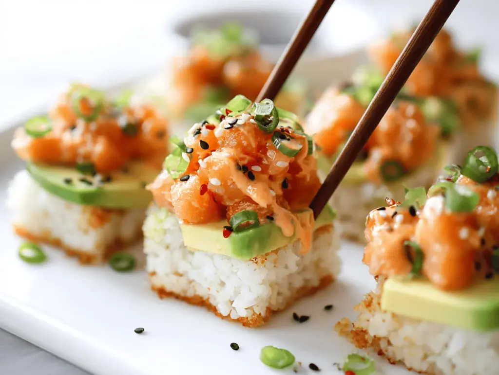 salmon crispy rice bites - featured image