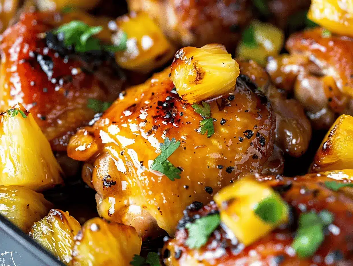 sticky honey pineapple chicken thighs preparation steps
