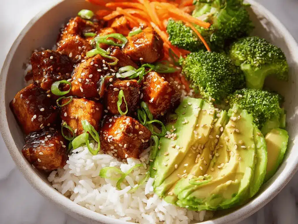 teriyaki glazed chicken rice bowls - featured image