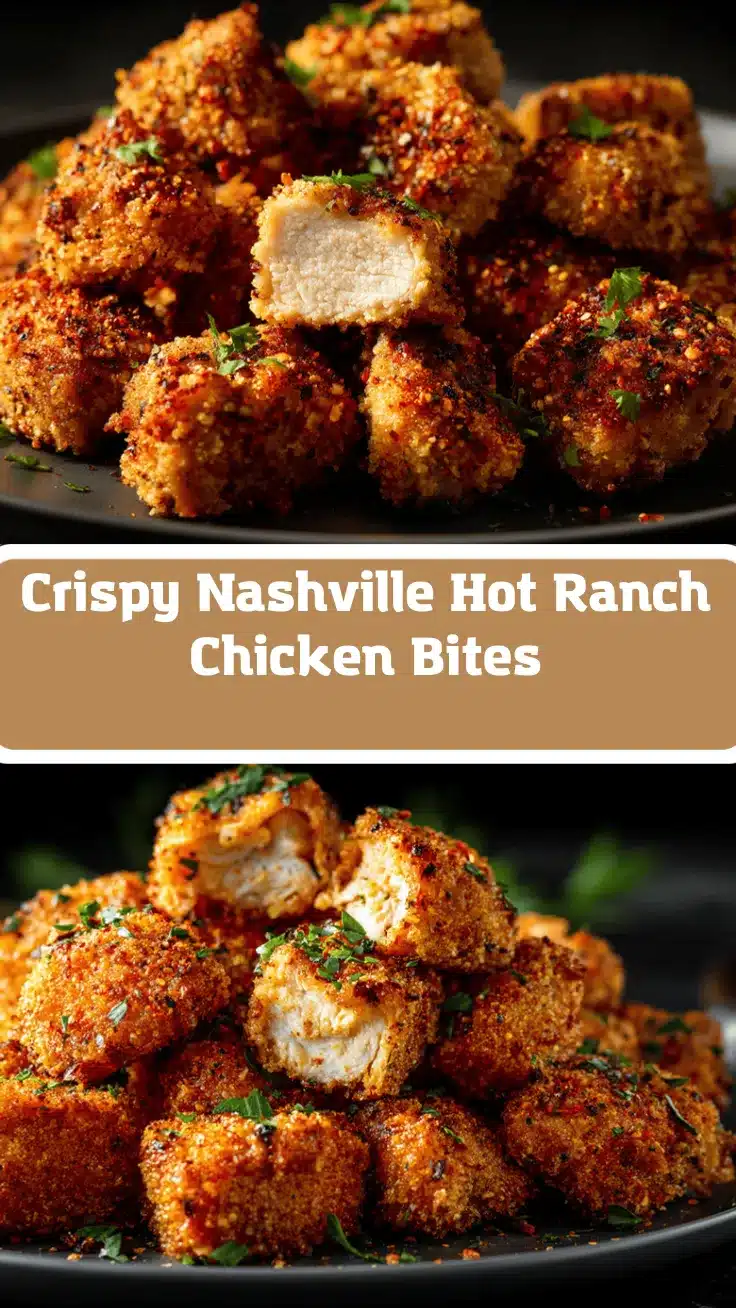 air fryer Nashville hot ranch chicken bites recipe