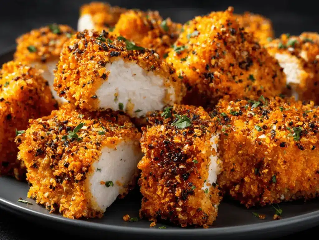 air fryer ranch-crusted chicken bites - featured image