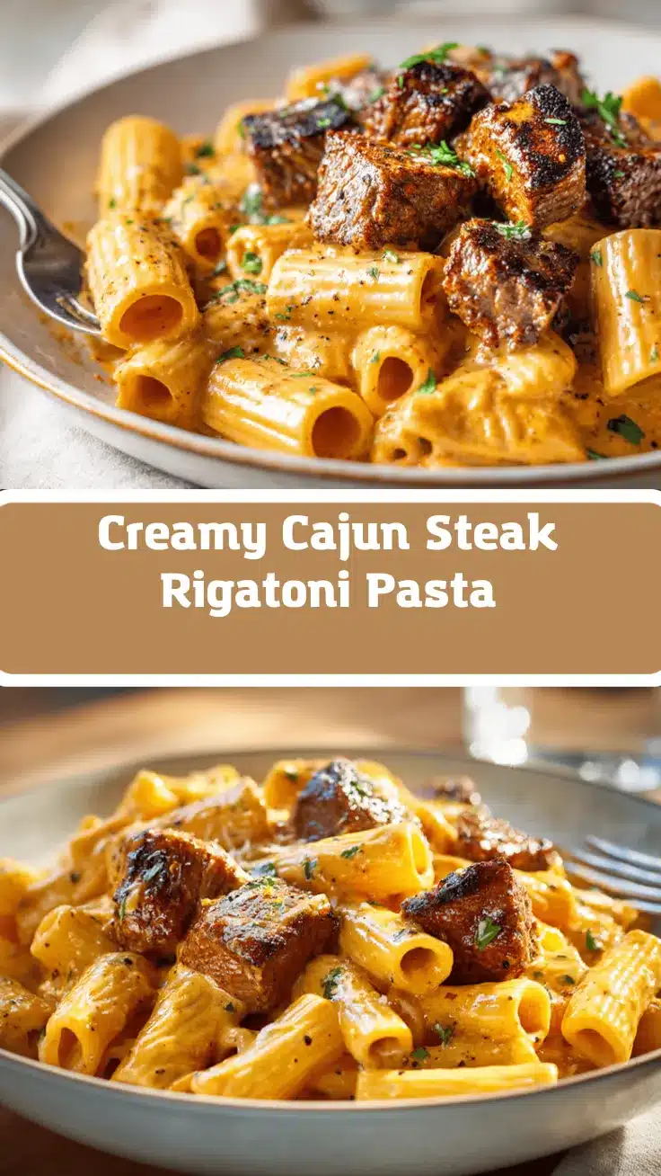 Cajun steak tips rigatoni recipe