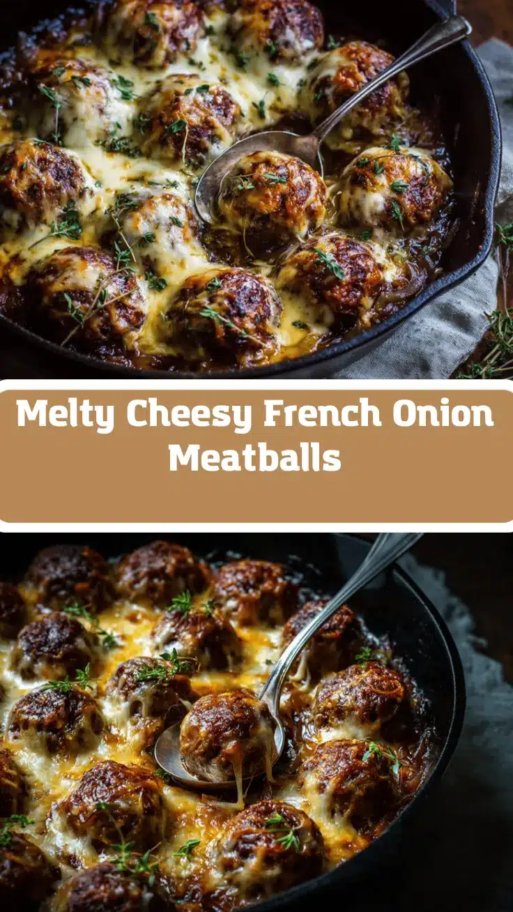 cheesy French onion meatballs recipe