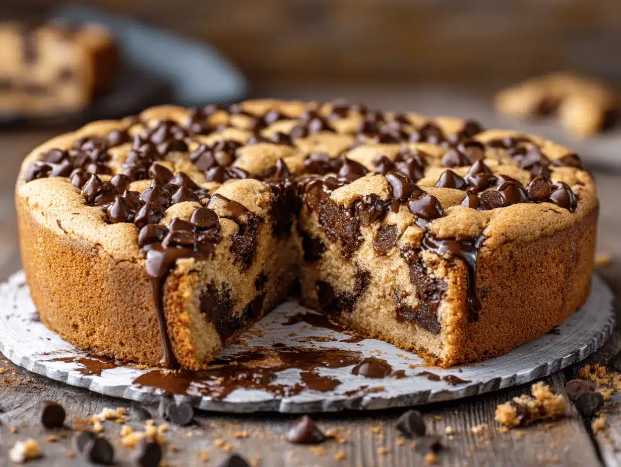 chocolate chip cookie cake preparation steps