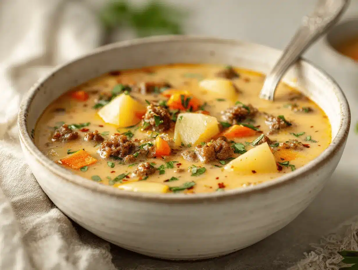 creamy sausage potato soup preparation steps