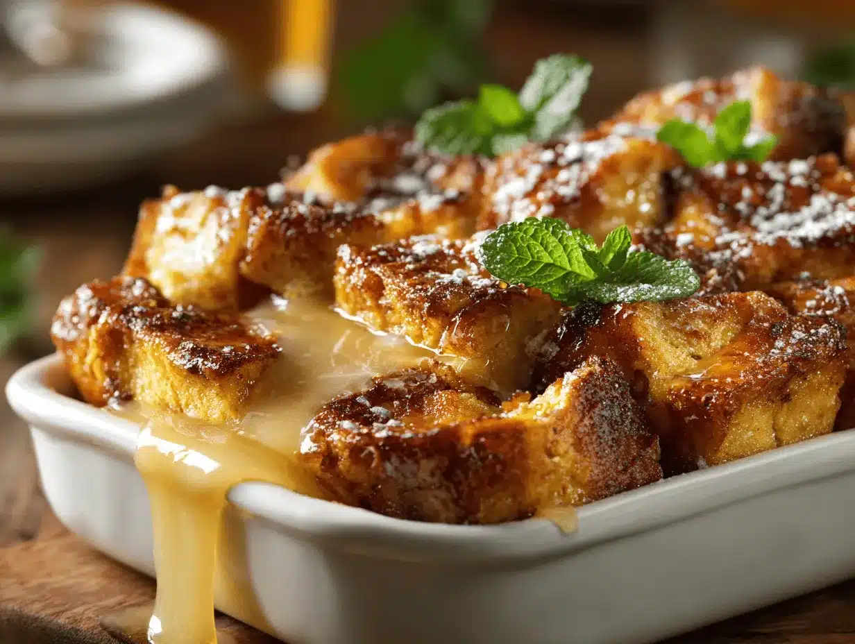 Crockpot Bread Pudding French Toast preparation steps