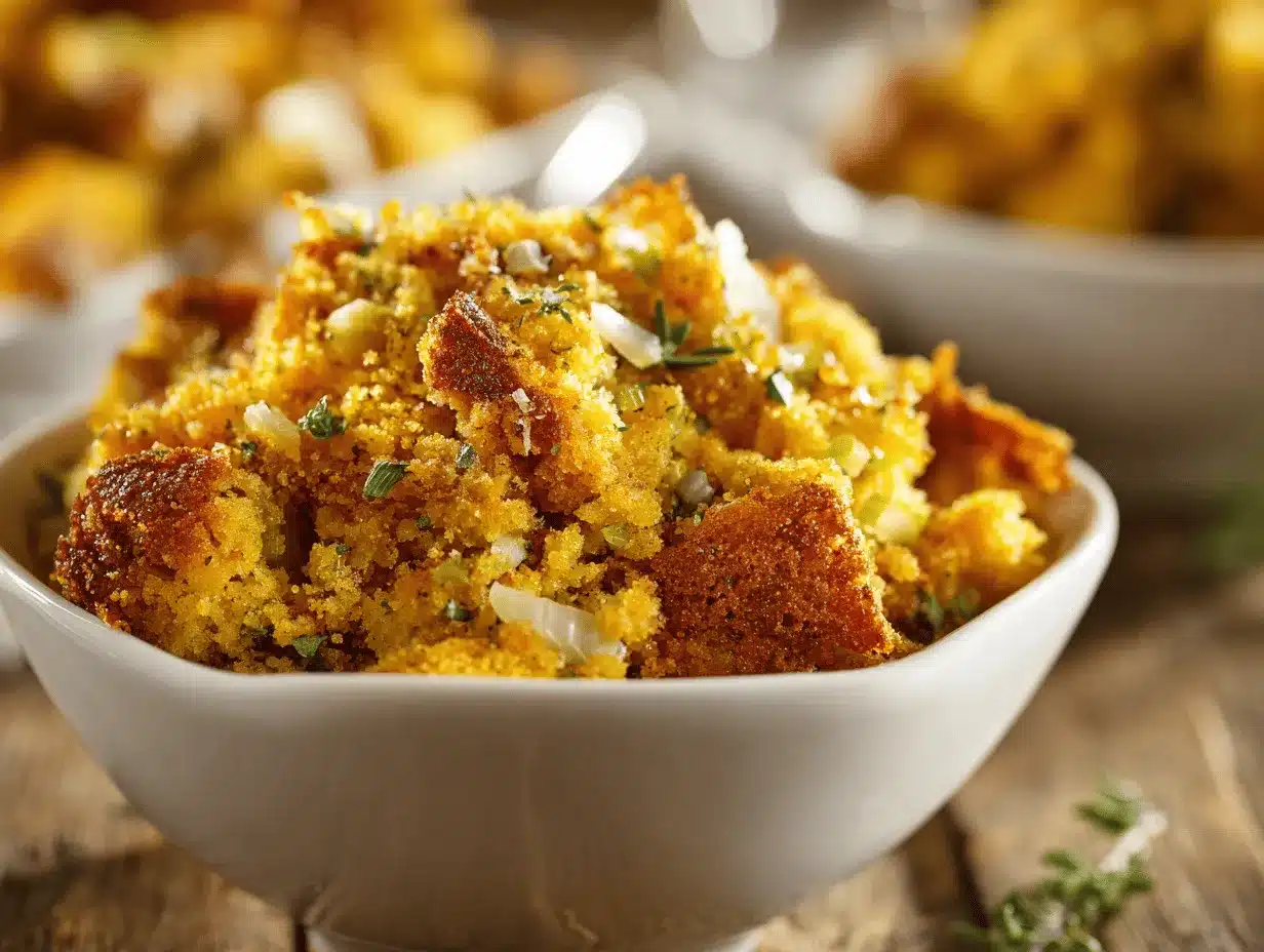 Crockpot cornbread dressing preparation steps