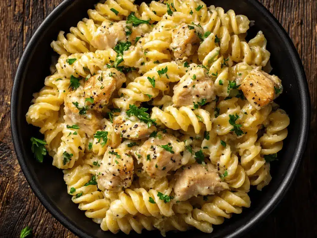 Crockpot Garlic Parmesan Chicken Pasta - featured image