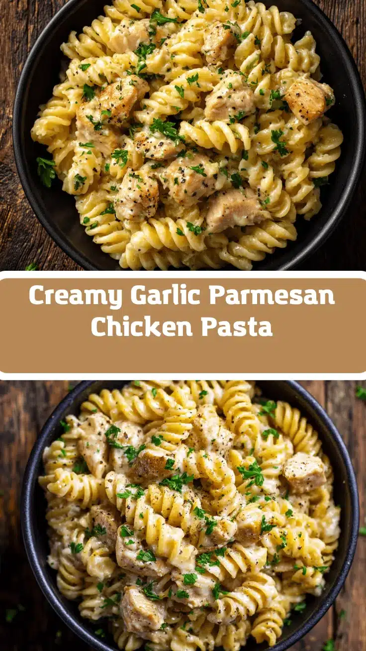Crockpot Garlic Parmesan Chicken Pasta recipe