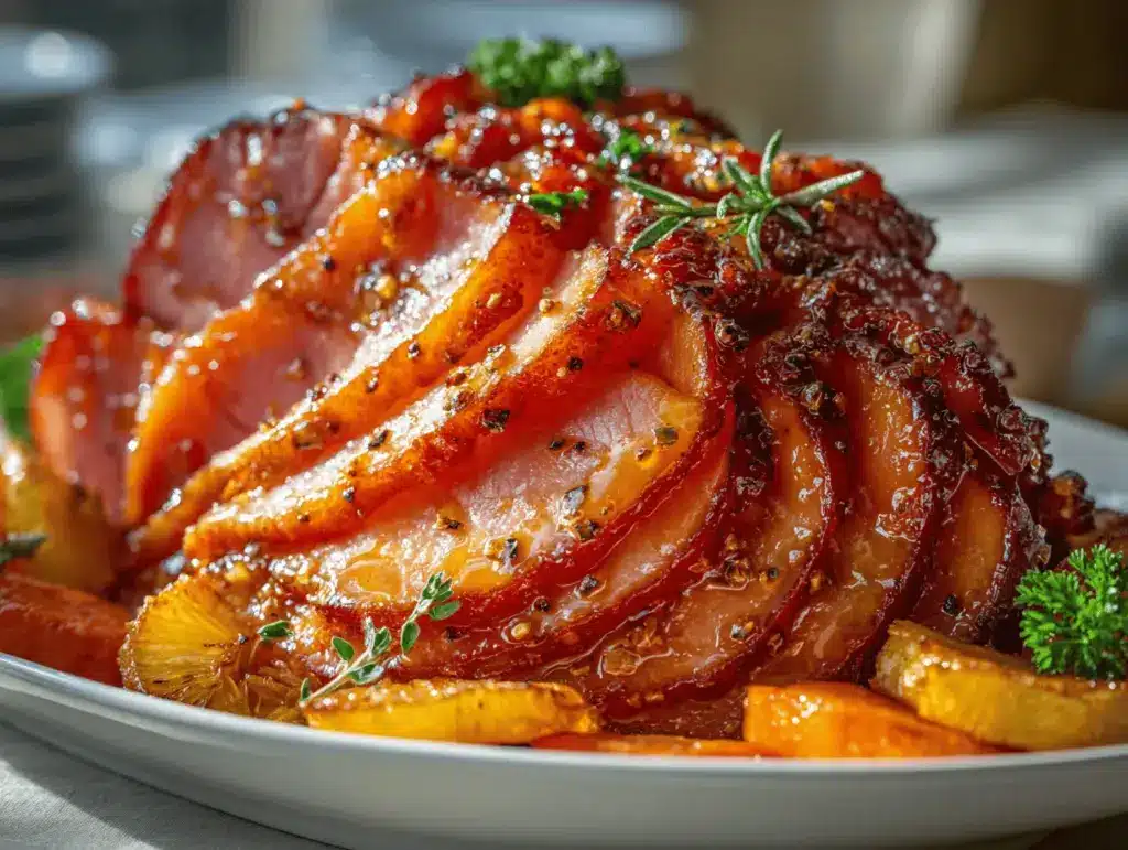 crockpot honey glazed ham - featured image