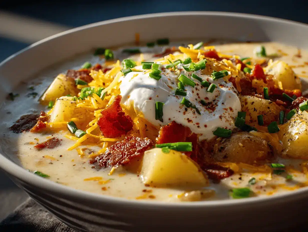 crockpot loaded potato soup preparation steps