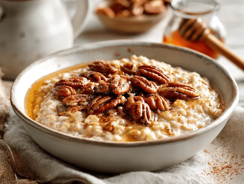 crockpot maple pecan oatmeal - featured image