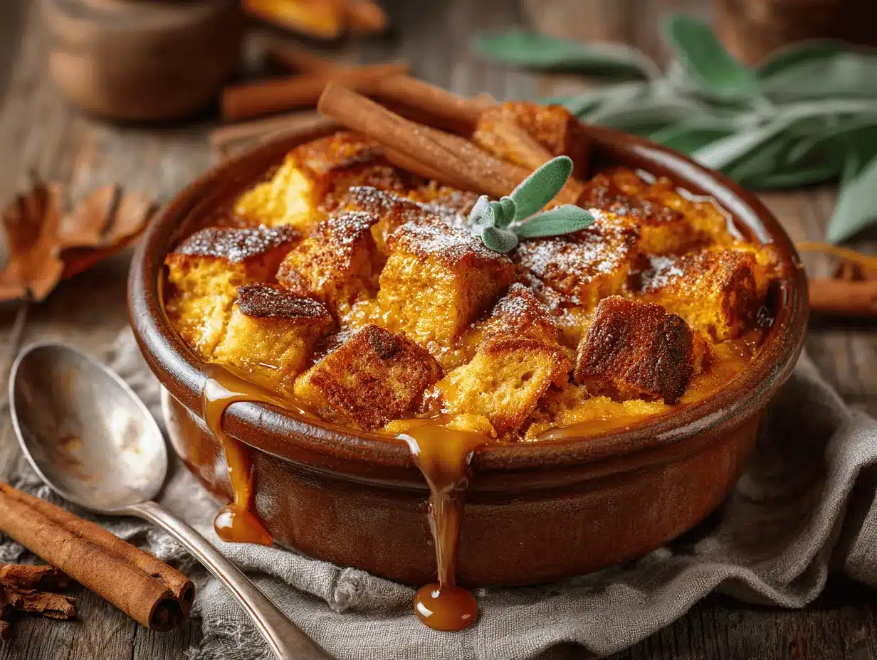 crockpot pumpkin bread pudding preparation steps