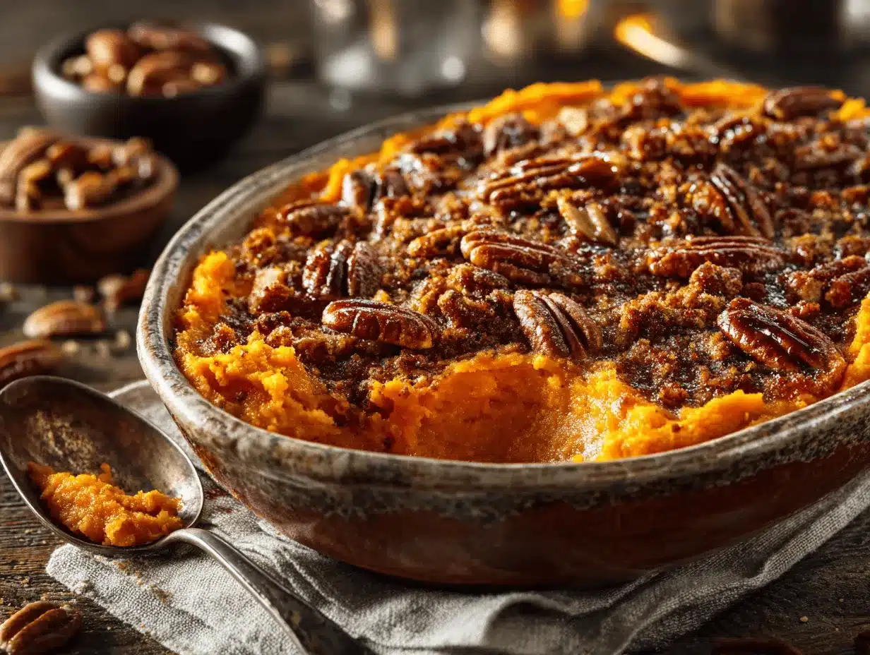Crockpot sweet potato casserole preparation steps