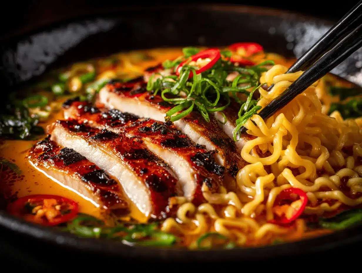 fiery chicken ramen preparation steps