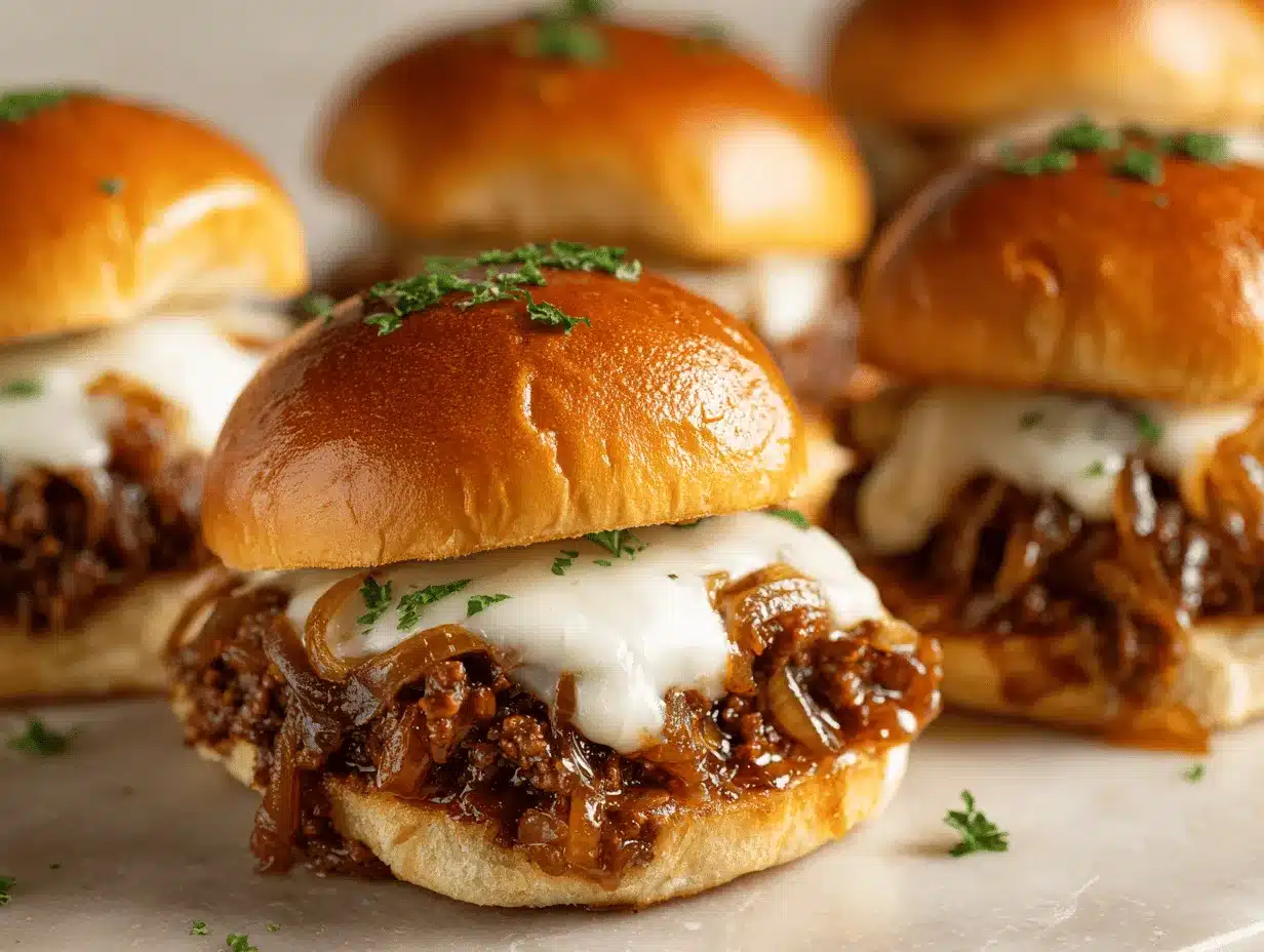 French Onion Beef Sloppy Joes preparation steps