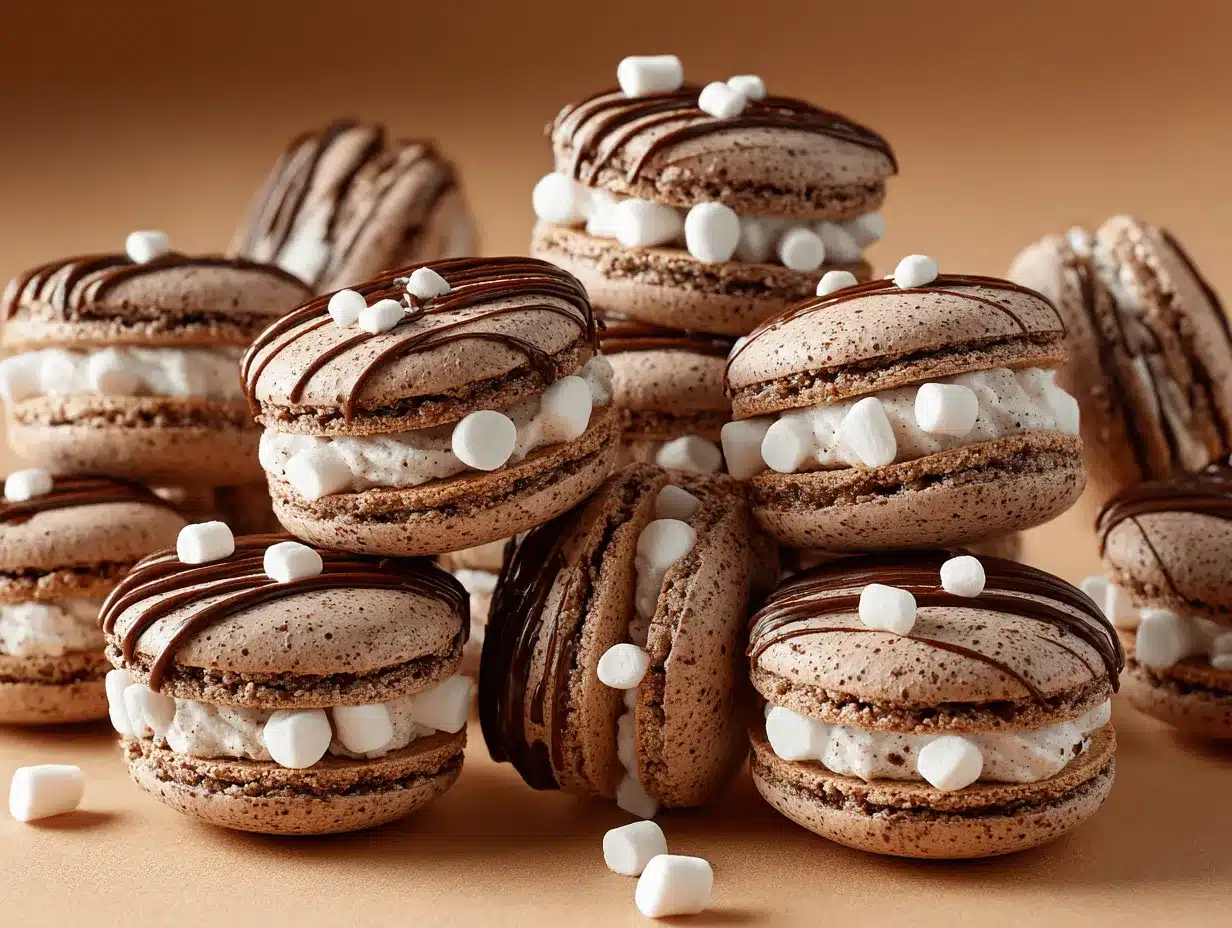 hot chocolate macarons preparation steps