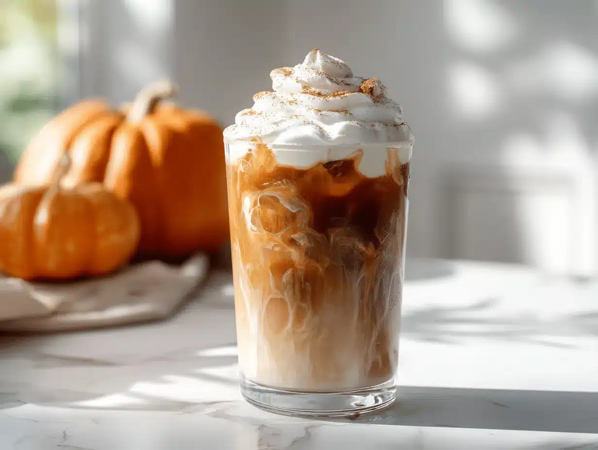 iced pumpkin spice latte preparation steps