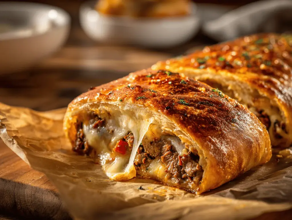 Mozzarella Cheese Steak Stromboli - featured image