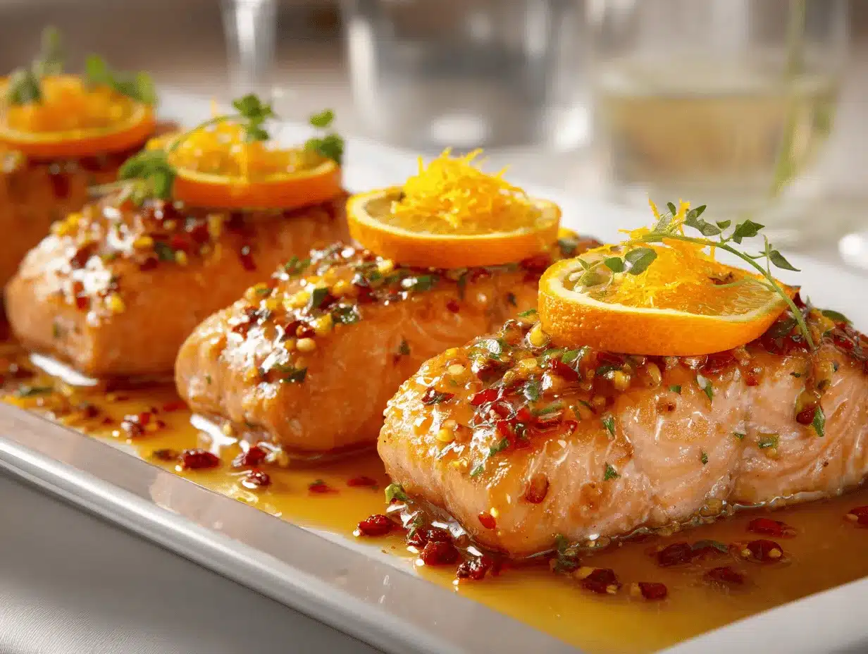 orange glazed salmon preparation steps